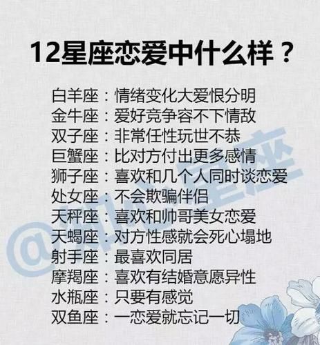 12星座愛情( 你是哪種愛情風格)