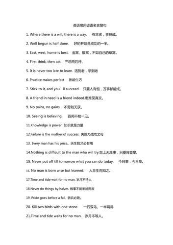 英語(yǔ) 諺語(yǔ)(能讓你秒懂人生道理嗎)