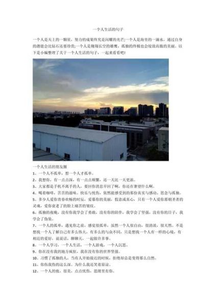 一個人生活的經典句子(需要具備哪些能力)