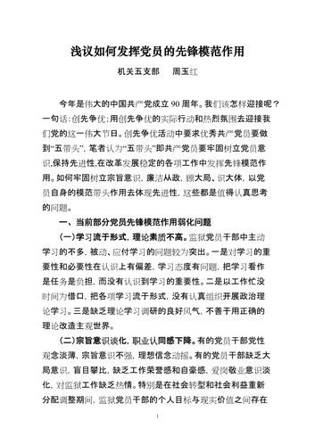 黨支部組織生活會(huì)(如何更好地發(fā)揮黨員先鋒模范作用)