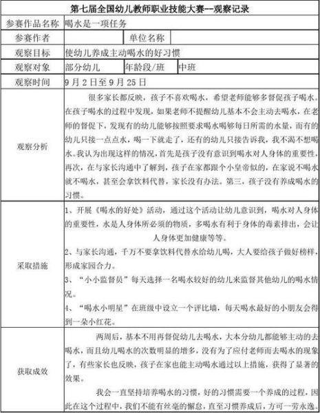 大班日常生活觀察記錄(  老師怎么才能讓他們好好喝水)