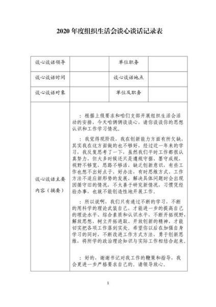 組織生活會(huì)談心談話記錄表(組織生活會(huì)談心談話內(nèi)容有哪些)